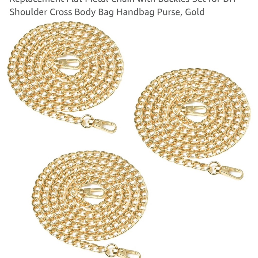 Gold bag chain  47.2in  New - Picture 11 of 15